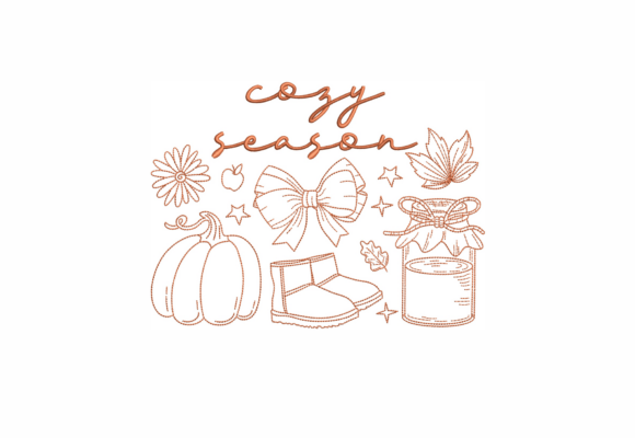 Cozy Season Redwork Embroidery: A Craft Fair Must-Have