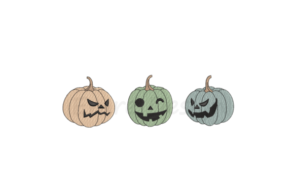 Halloween Pumpkins Embroidery Design