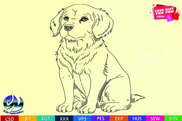 Labrador Embroidery Design – 10 Formats for Etsy Sellers