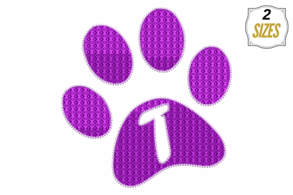 Letter T, Dog Paw Embroidery: A Seasonal Charm