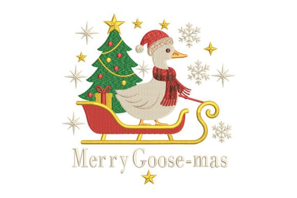 Merry Goose-mas Embroidery: A Festive Touch for Holiday Crafts