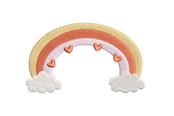 Pastel Rainbow with Hearts and Clouds Design Review
