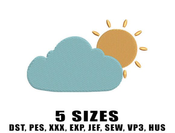 Weather Icons Embroidery Designs for Etsy Sellers